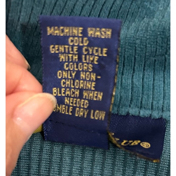 Charter Club Vintage Y2K Teal Blue Velour Ribbed Zip Up Jacket, Size Small - Picture 10 of 11